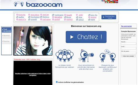 Chatroulette français, chat et rencontre sur bazoocam.org